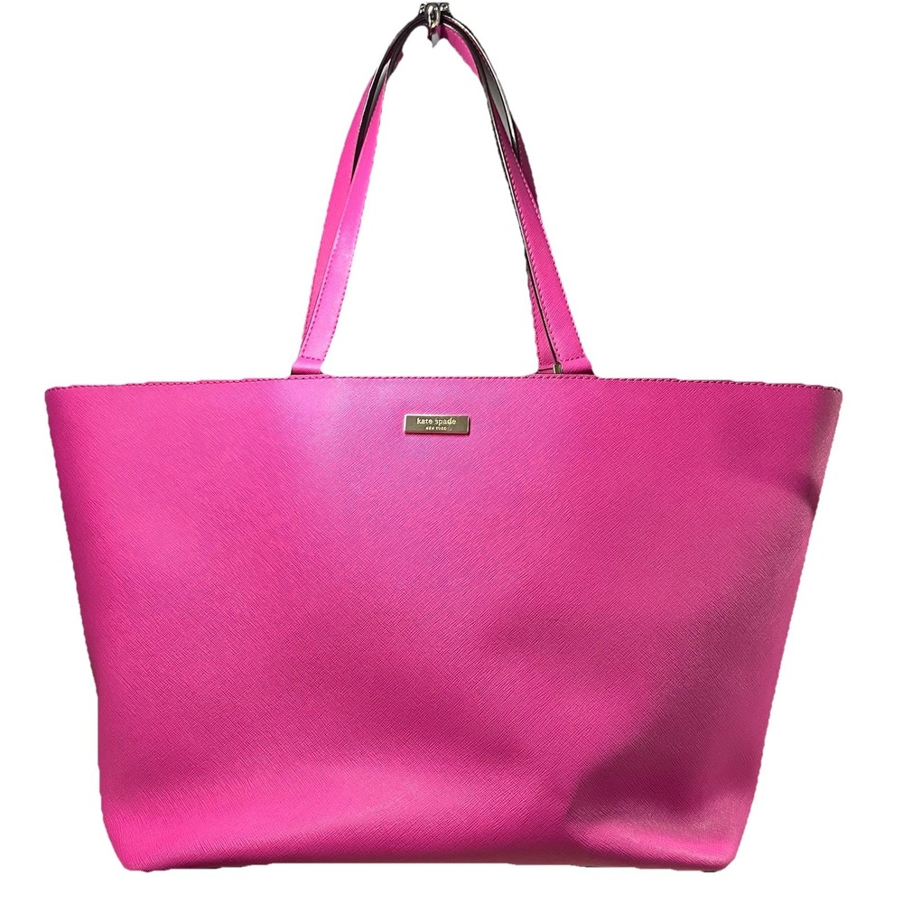 Kate Spade‎ Handbag Hot Pink Satchel Leather Tote Purse Shoulder bag 11x19x6"